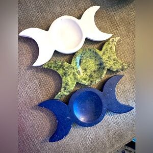 Large Triple Moon Crystal Holder
